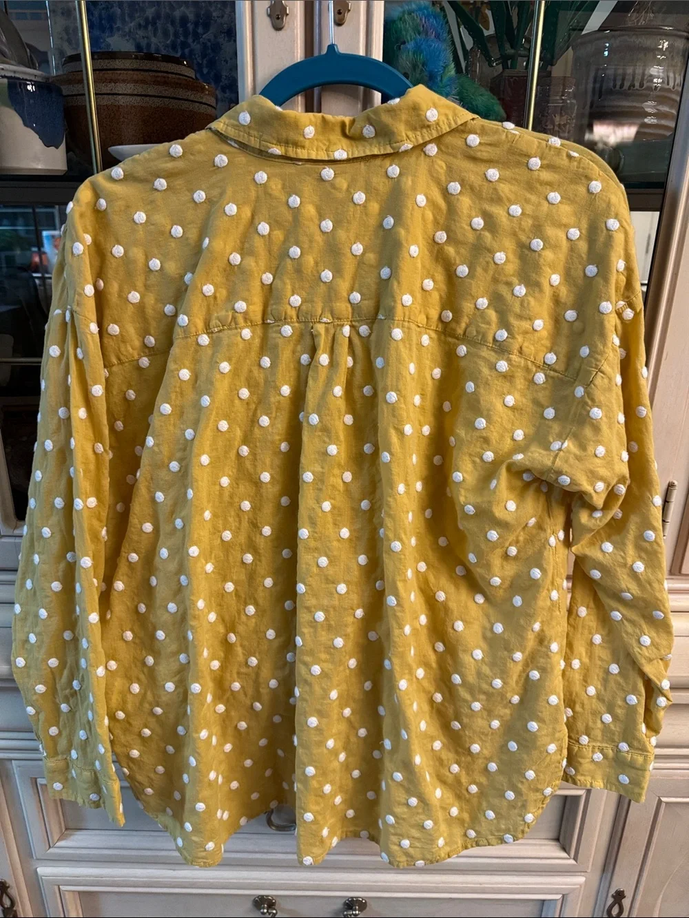 J. Jill Yellow Polka Dot Button-Up Top - Picture 5 of 5